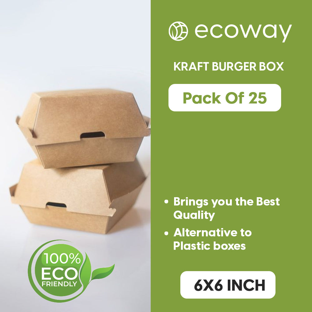 KRAFT BURGER BOX-10 X 10 CM BROWN