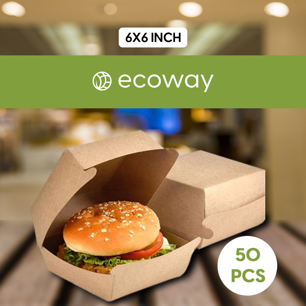 KRAFT BURGER BOX-10 X 10 CM BROWN
