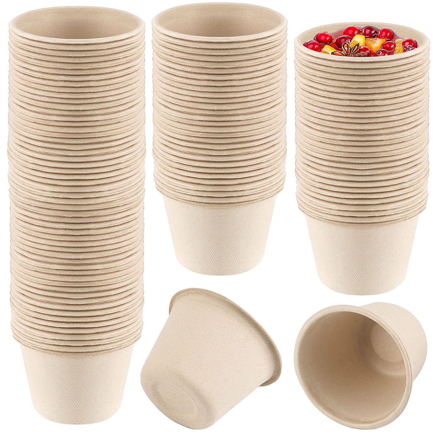 BAGASSE SAUCE CONTAINER WITH PET LID-CARTON OF 1000 PCS