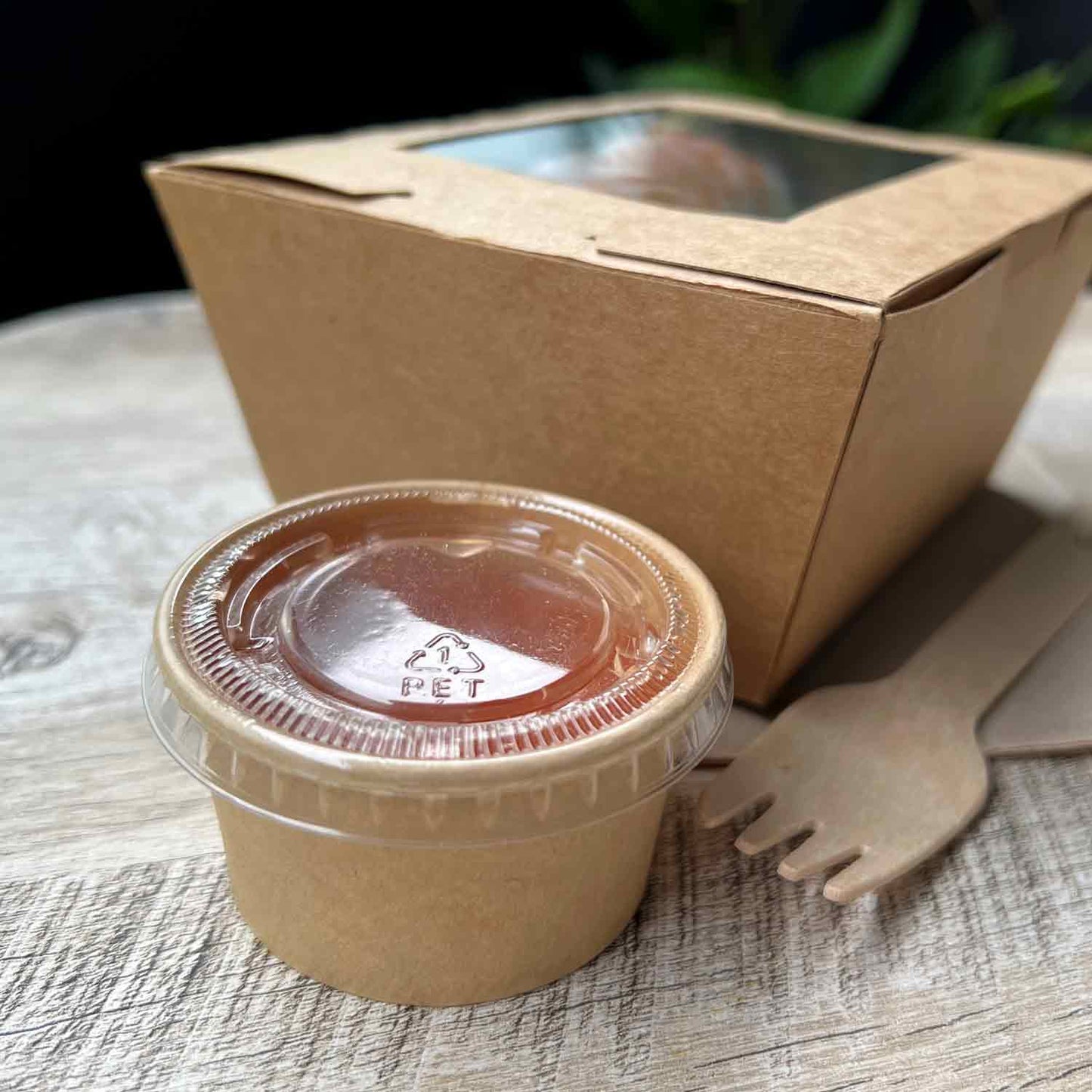 KRAFT2 OZ SAUCE CONTAINER WITH PET LID-CARTON OF 1000 PCS