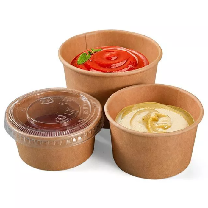KRAFT2 OZ SAUCE CONTAINER WITH PET LID-CARTON OF 1000 PCS