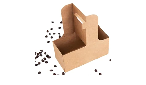 KRAFT 2 CUP CARRIER WITH HANDLE BROWN - CARTON OF 200 PCS
