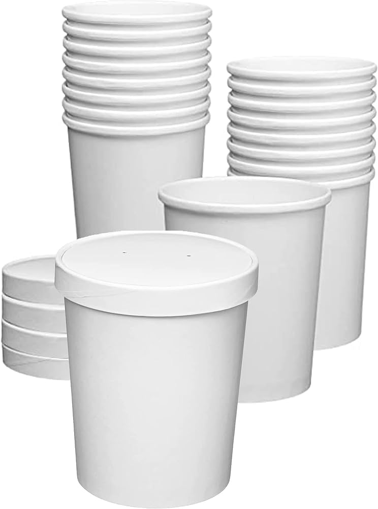 WHITE SOUP TUB WITH PAPER LID-CARTON OF 500 PCS