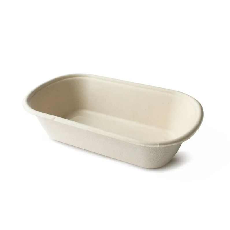 BAGASSE 800 ML FOOD BOX WITH LID WHITE