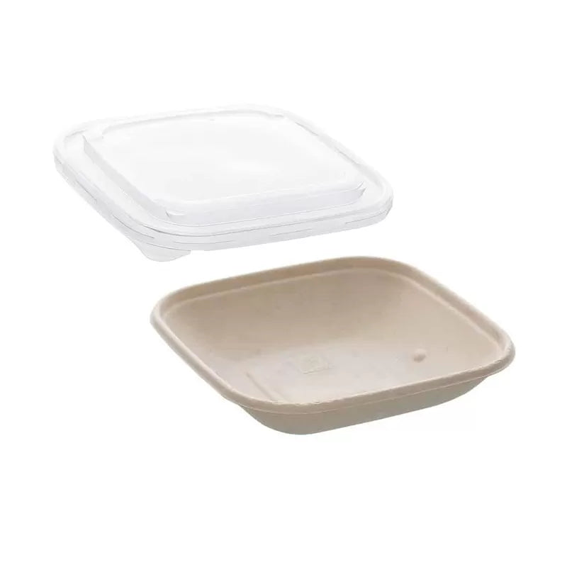 CB 32 BAGASSE CONTAINER WITH PET LID-CARTON OF 300 PCS