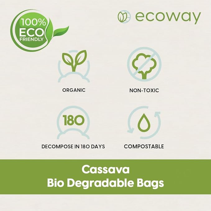 CASSAVA COMPOSTABLE ORGANIC BAGS-50CM X 60CM-GREEN (30 PCS PACK)