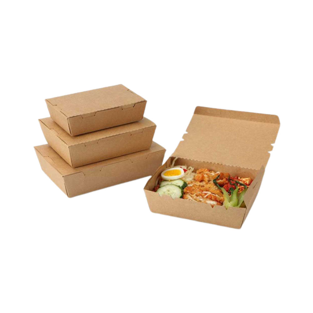 KRAFT LUNCH BOX WITHOUT WINDOW BROWN-CARTON OF 200PCS