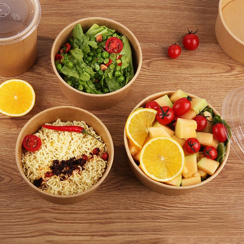 KRAFT SALAD BOWL WITH PET LID-CARTON OF 300 PCS