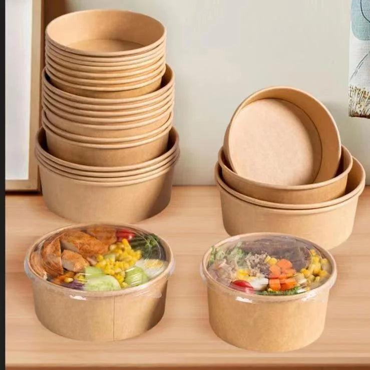 KRAFT SALAD BOWL WITH PET LID-CARTON OF 300 PCS