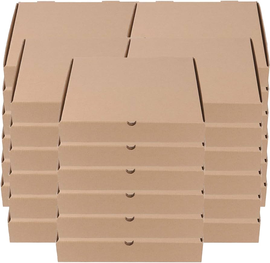 BROWN KRAFT CORRUGATED PIZZA BOX SMALL- CARTON OF 100 PCS