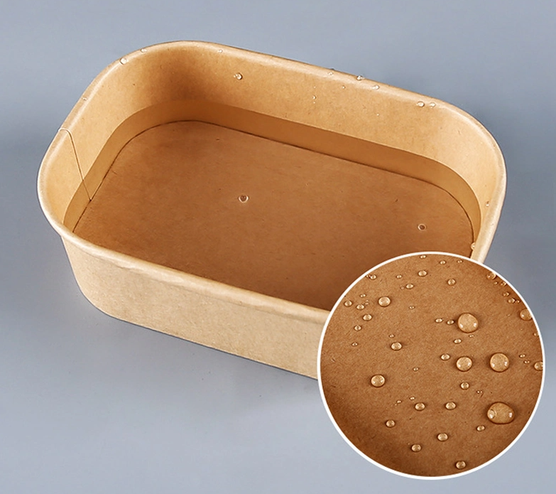 KRAFT RECTANGULAR SALAD BOWL WITH PAPER LID- 1000ML- CARTON OF 300 PCS