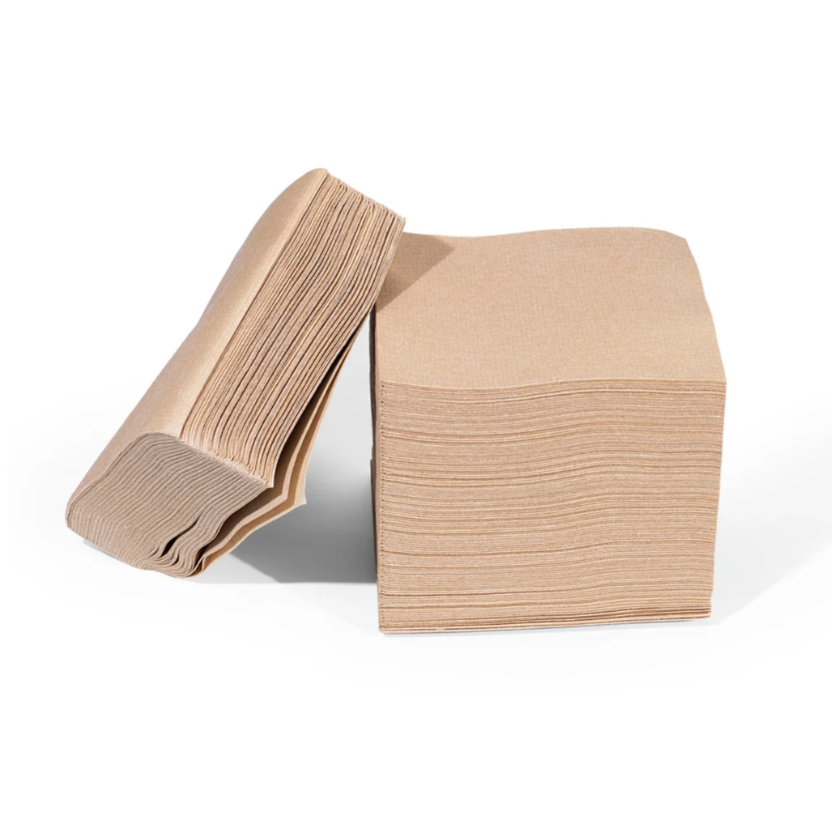 KRAFT PAPER NAPKINS 33 X 33 CM - CARTON OF 2000 PCS