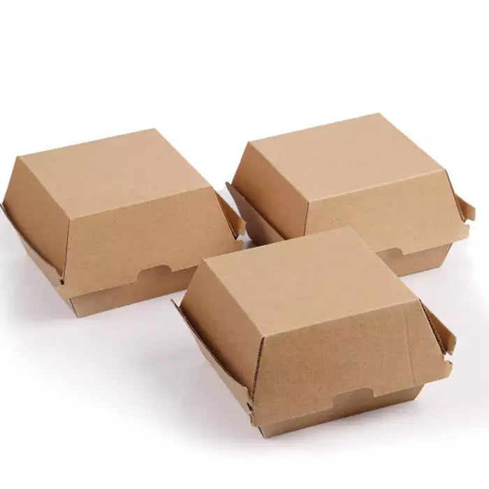 KRAFT BURGER BOX 10 X 10 CM BROWN - CARTON OF 250 PCS