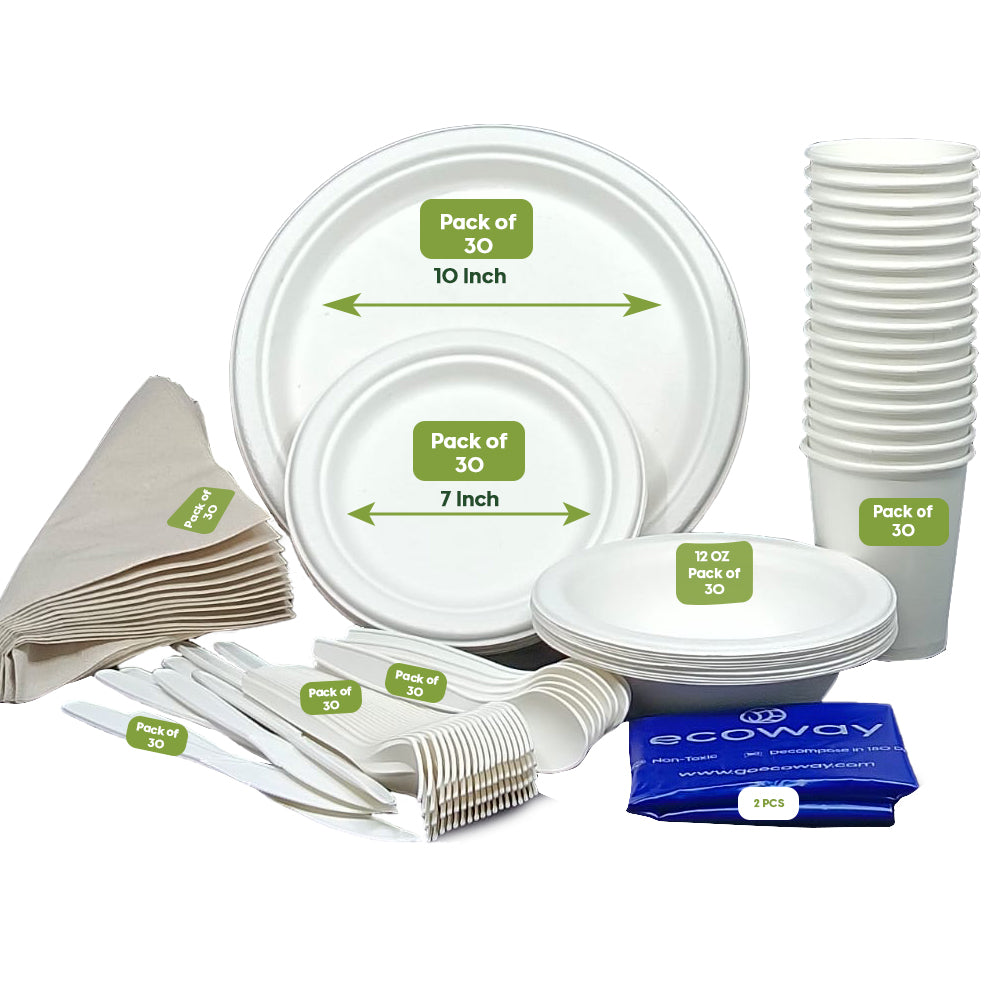 ECOWAY PARTY PACK FOR 30 PERSONS-NATURAL