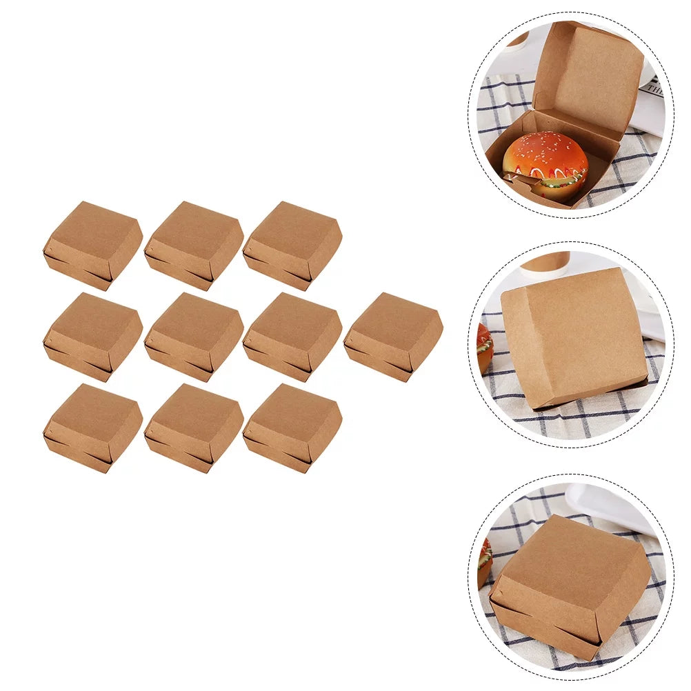 KRAFT BURGER BOX 10 X 10 CM BROWN - CARTON OF 250 PCS