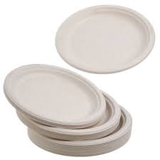 BAGASSE PLATE 9 INCH ROUND WHITE