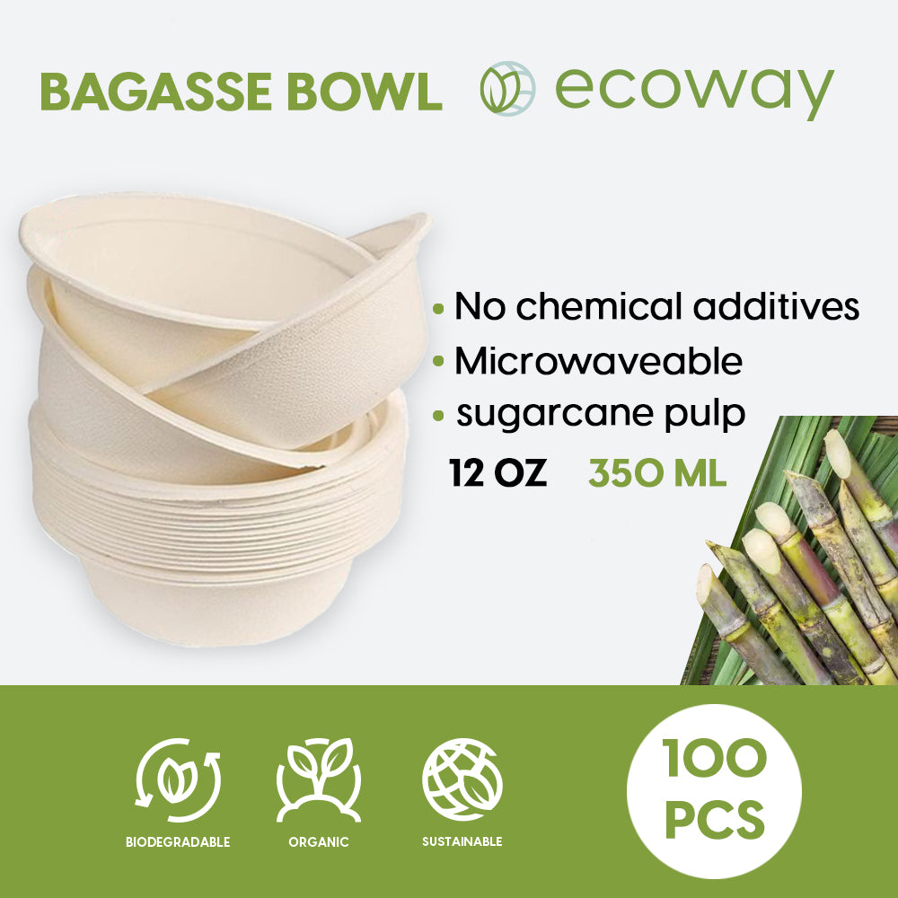 BAGASSE BOWL (12 OZ-350ML) WHITE