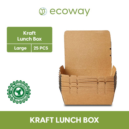 KRAFT LUNCH BOX WITHOUT WINDOW-BROWN- (25 PCS PACK)