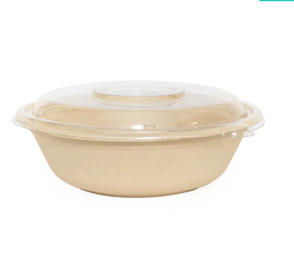 BAGASSE CR32 OZ ROUND CONTAINER WITH PET LID