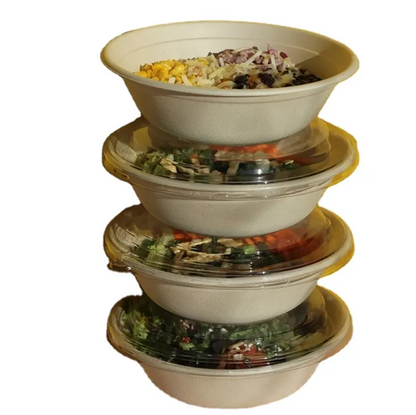 BAGASSE CR32 OZ ROUND CONTAINER WITH PET LID