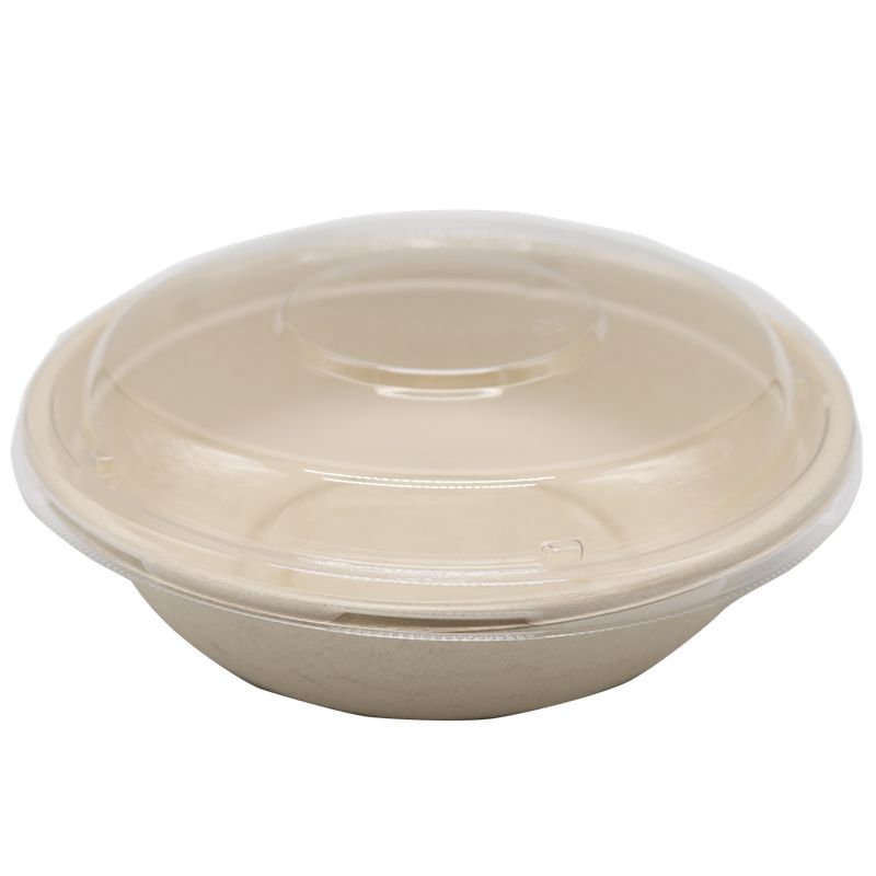 BAGASSE CR32 OZ ROUND CONTAINER WITH PET LID