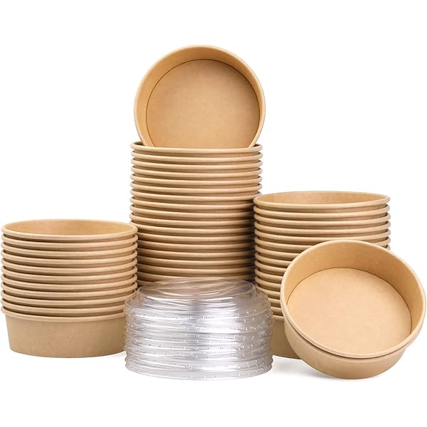 KRAFT SALAD BOWL WITH PET LID-BROWN-PACK OF 300 PCS