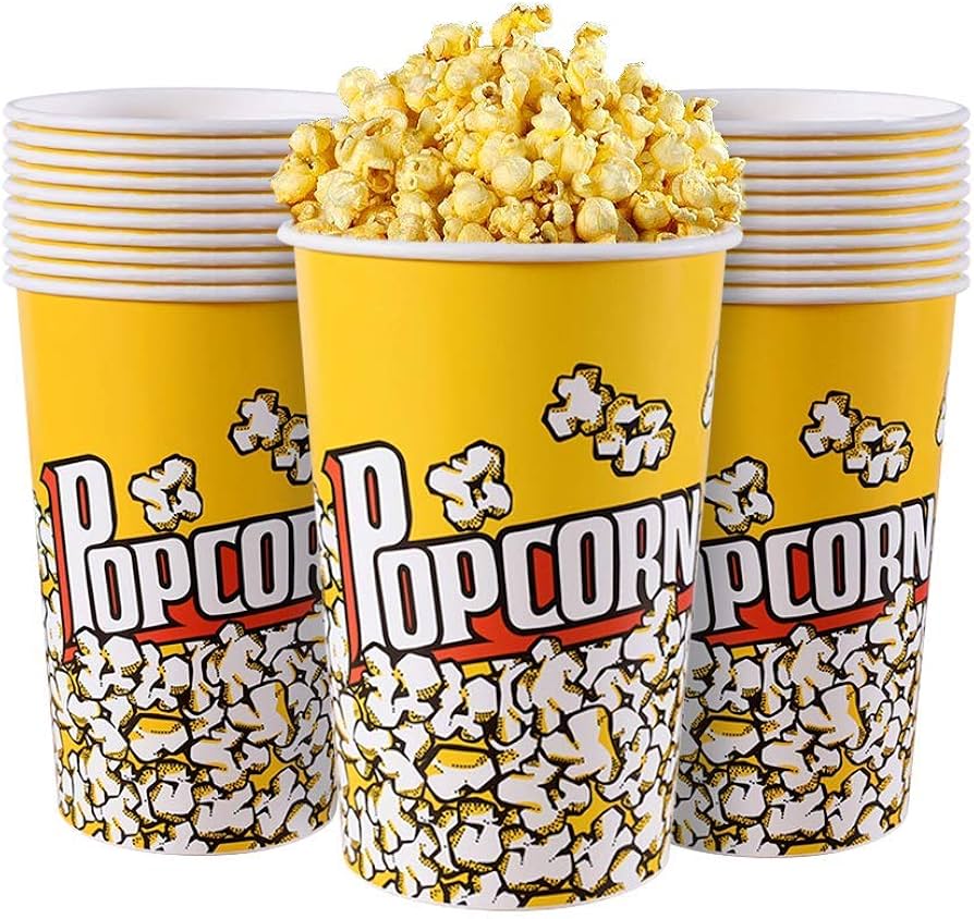 PAPER POPCORN TUBS 64 OZ- PACK OF 300 PCS