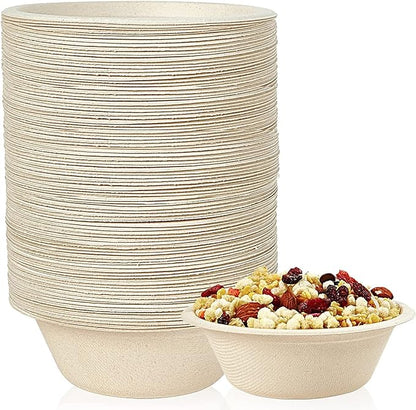 12 OZ-BAGASSE BOWL-NATURAL- (350ml)- PACK OF 500 PCS