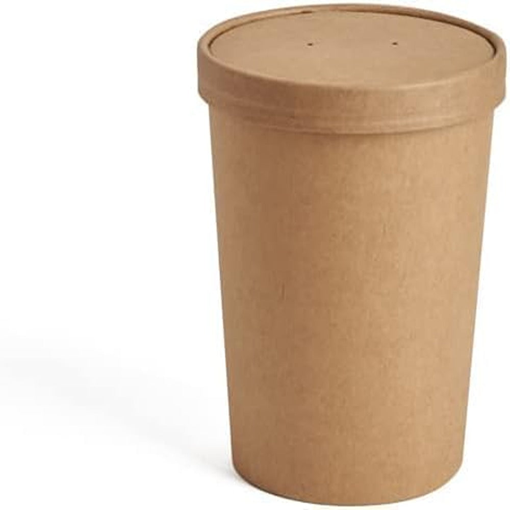 ecoway Paper Disposable Cups 8 Oz Ice Cream Cup Without Lid Eco-Friendly Desert Bowls Hot Or Cold Food Cups, Tea Cup, Coffee Cup Biodegradable Party Supplies, Yogurt Take Outs, Brown