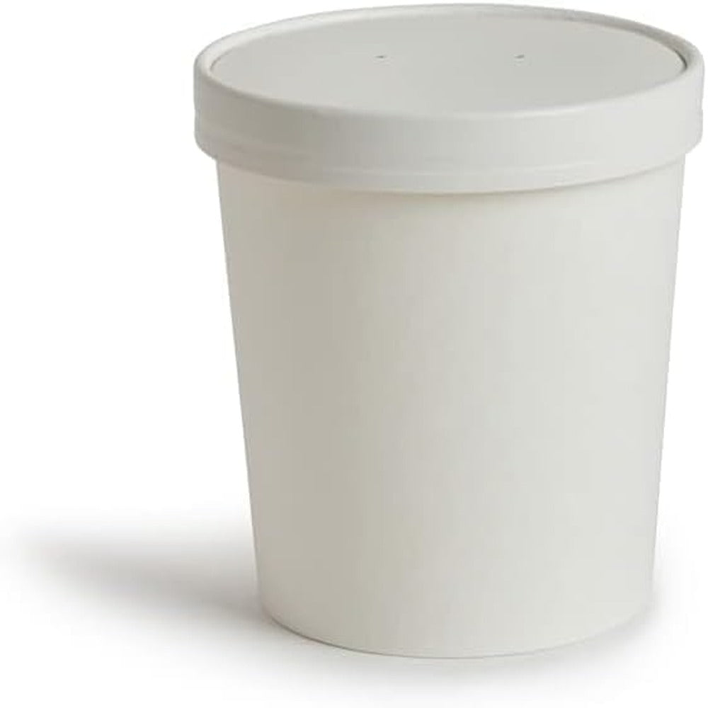 ecoway Paper Disposable Cups 8 Oz - Ice Cream Cup Without Lid Eco-Friendly Desert Bowls Hot Or Cold Food Cups, Tea Cup, Coffee Cup Biodegradable Party Supplies, Yogurt Take Outs, White