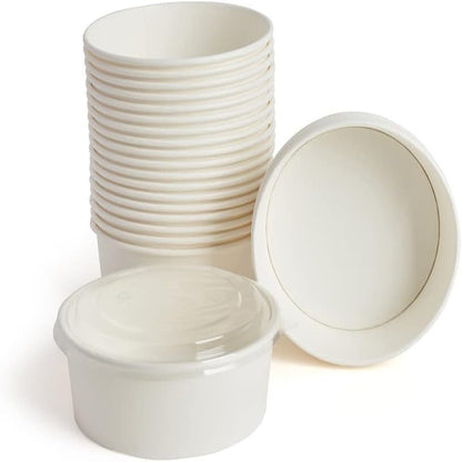 Ecoway Compostable Heavy Duty Made Of Paper - [17 Ounce - 500 Ml, Pack Of 50] Disposable Bowls Eco-Friendly Biodegradable Perfect For Salad, Soup, Dessert, Hot or Cold Use