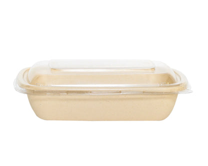 CR750 RECTANGULAR BAGASSE CONTAINER WITH PET LID-PACK OF 300 PCS