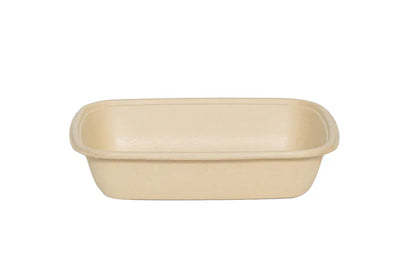 CR750 RECTANGULAR BAGASSE CONTAINER WITH PET LID-PACK OF 300 PCS