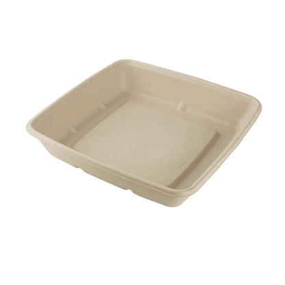 CS 1000 SQUARE BAGASSE CONTAINER WITH PET LID-PACK OF 300 PCS