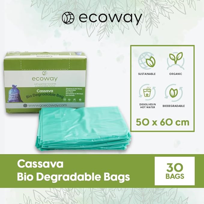 CASSAVA COMPOSTABLE ORGANIC BAGS-50CM X 60CM-GREEN (30 PCS PACK)