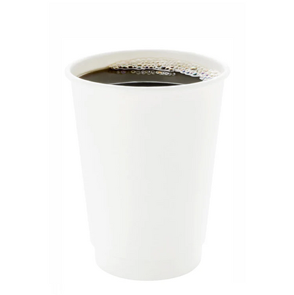 WHITE DOUBLE WALL CUP 12 OZ- PACK OF 500 PCS