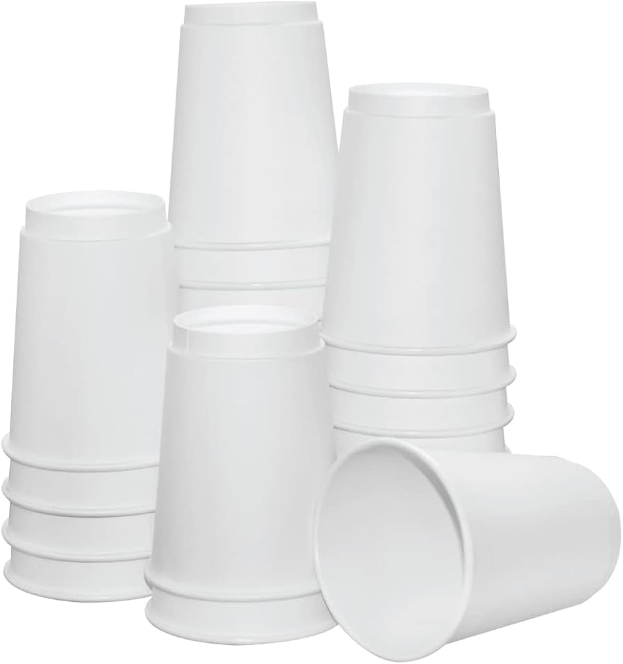 WHITE DOUBLE WALL CUP 8 OZ- PACK OF 500 PCS