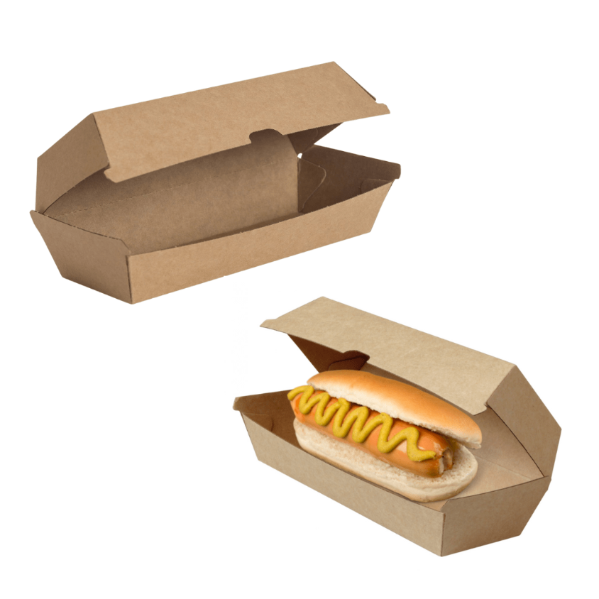 KRAFT BOARD HOT DOG BOX- PACK OF 200 PCS