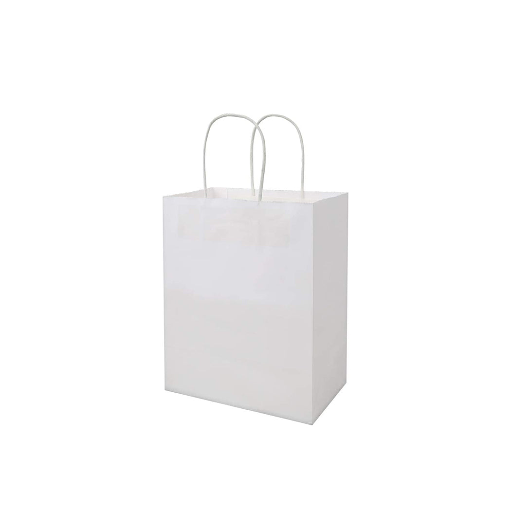 MEDIUM-KRAFT PAPER BAG WITH TWISTED HANDLE-WHITE- PACK OF 250 PCS