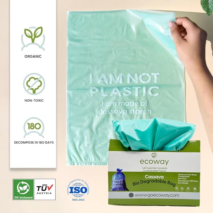 CASSAVA COMPOSTABLE ORGANIC BAGS-50CM X 60CM-GREEN (30 PCS PACK)